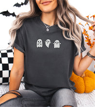 3 Cute Ghosts Embroidered T-shirt