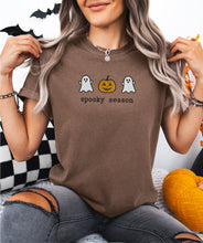 Spooky Season Ghost and Pumpkin Embroidered T-shirt