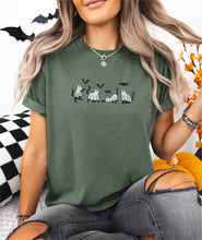Ghost Cats and Bats Embroidered T-shirt