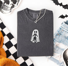 Cute Ghost Holding Cat Embroidered T-shirt