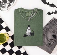 Ghost with Cats Embroidered T-shirt