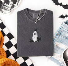 Ghost with Cats Embroidered T-shirt