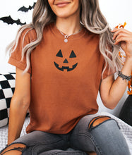 Cute Pumpkin Face Embroidered T-shirt
