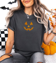 Cute Pumpkin Face Embroidered T-shirt