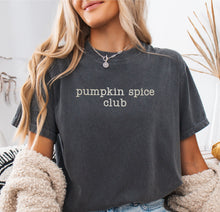 pumpkin spice club embroidered comfort colors shirt