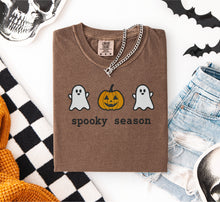 Spooky Season Ghost and Pumpkin Embroidered T-shirt