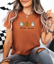 Spooky Season Ghost and Pumpkin Embroidered T-shirt