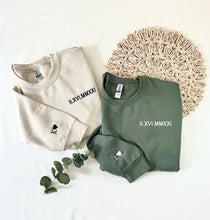 Custom Embroidered Roman Numeral Date Sweatshirt