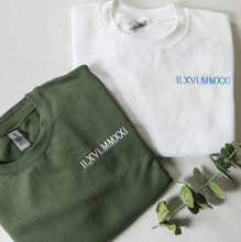 Custom Embroidered Roman Numeral Date Sweatshirt
