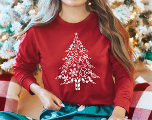 Christmas Tree Doodle Long Sleeve