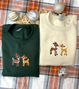 Christmas Reindeer Sweatshirt Peach Marketplace
