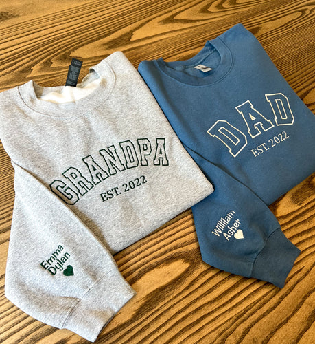 Grandpa or Dad Embroidered Sweatshirt