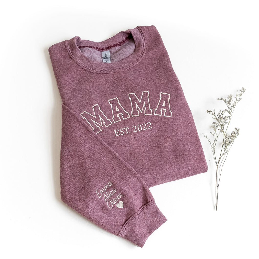 Custom Embroidered Mama Sweatshirt