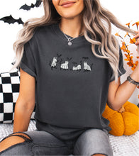 Ghost Cats and Bats Embroidered T-shirt