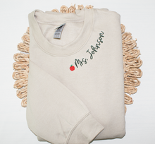 Custom Teacher Embroidered Neckline Sweatshirt