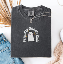 Friendly Ghost Club embroidered comfort colors tshirt. 