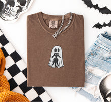Cute Ghost Holding Cat Embroidered T-shirt
