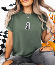 Cute Ghost Holding Cat Embroidered T-shirt