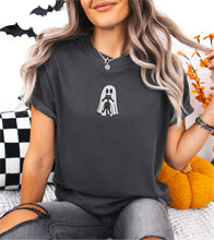 Cute Ghost Holding Cat Embroidered T-shirt