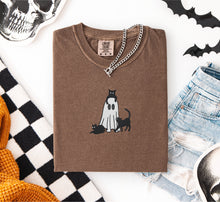 Ghost with Cats Embroidered T-shirt