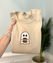 Cute Ghost with Coffee Halloween Sweatshirt