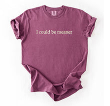 I Could Be Meaner Embroidered T-shirt