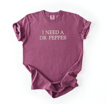 I Need A Dr. Pepper embroidered tee — Berry