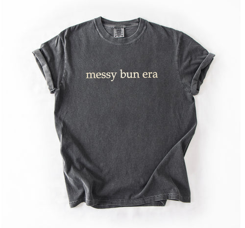 Messy Bun Era Embroidered T-shirt