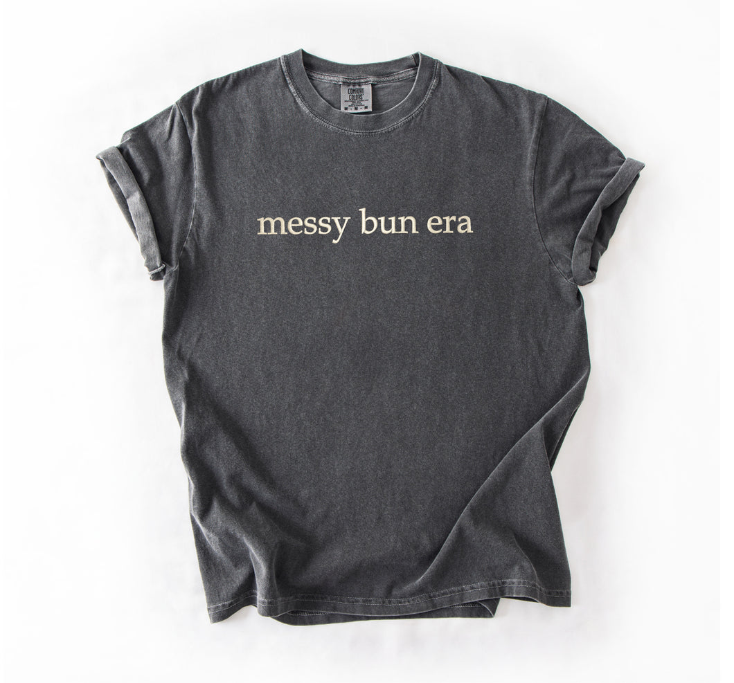 Messy Bun Era Embroidered T-shirt
