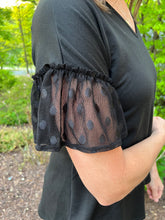 Nora Dot Sleeve V-Neck - FINAL SALE