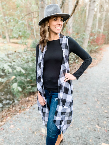 Libby Plaid Scarf Cardigan