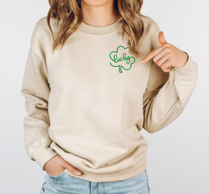 Lucky Clover Embroidered Sweatshirt