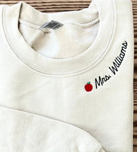 Custom Teacher Embroidered Neckline Sweatshirt
