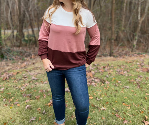 Harlow Colorblock Puff Sleeve Top - FINAL SALE