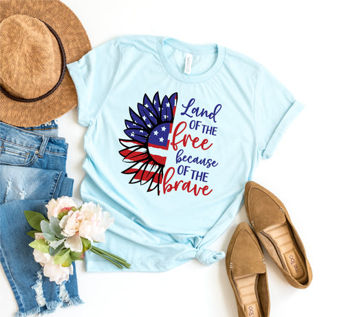 Land Of The Free Patriotic Sunflower - FINAL SALE