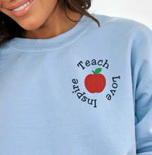 Teach Love Inspire Embroidered Teacher Sweatshirt